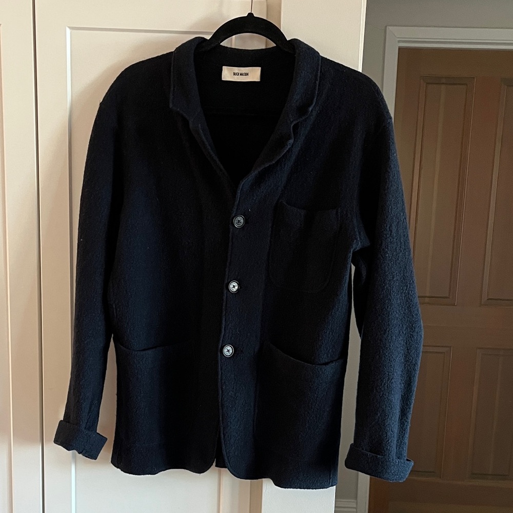 Buck Mason Felted Wool Chore Coat Navy